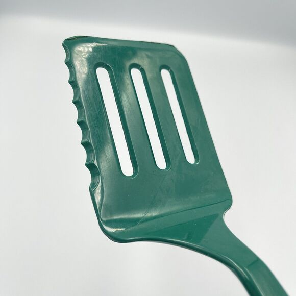 Vintage GREEN Ultratemp Spatula Serrated Edge MADE IN USA Robinson Knife Co 12.5 - Picture 2 of 7